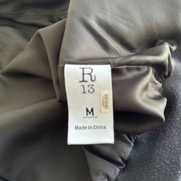 Black satin R13 varsity bomber jacket, medium - Picture 8 of 9